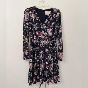 Gal Meets Glam Floral Mini Dress - navy blue and Pink